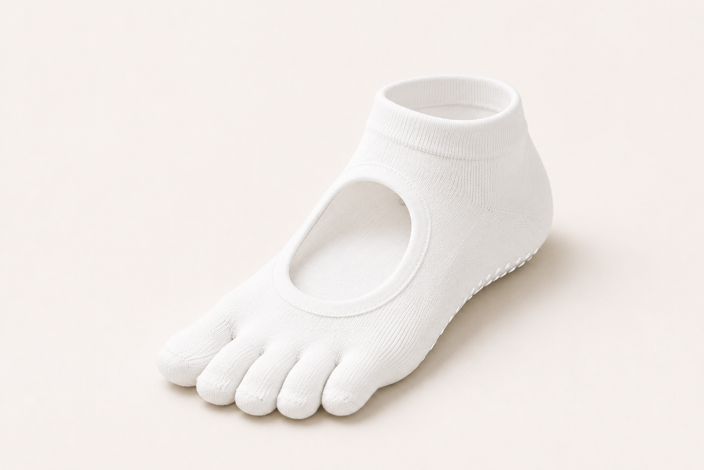 Pilates grip socks — silicone grip sole detail