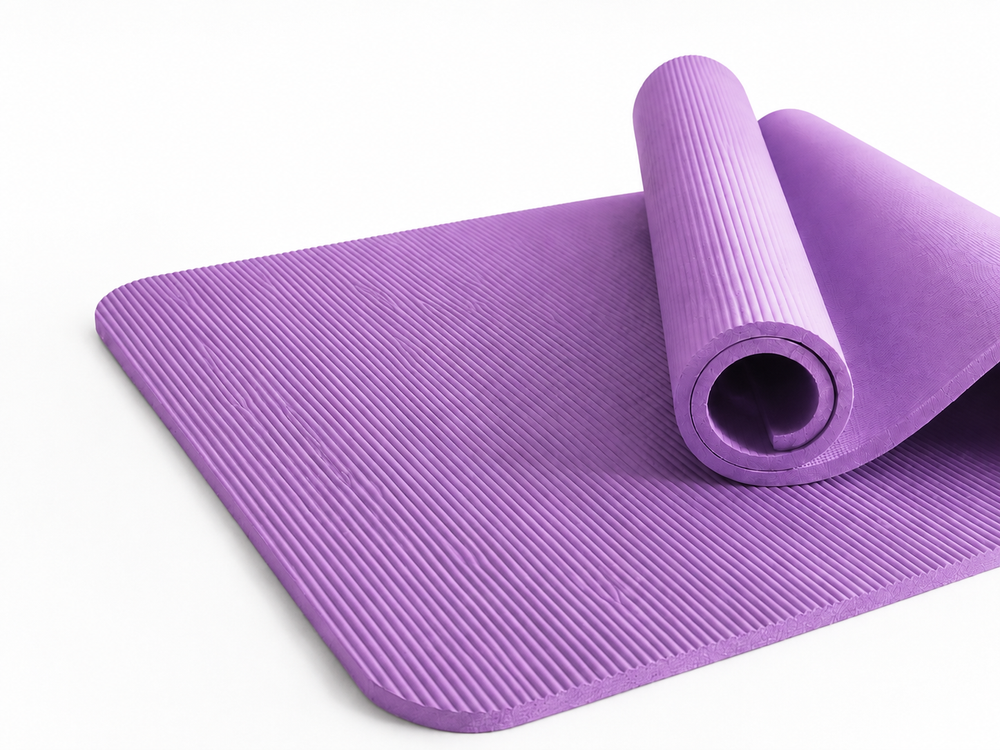 Rolled thick pilates workout mat for storage